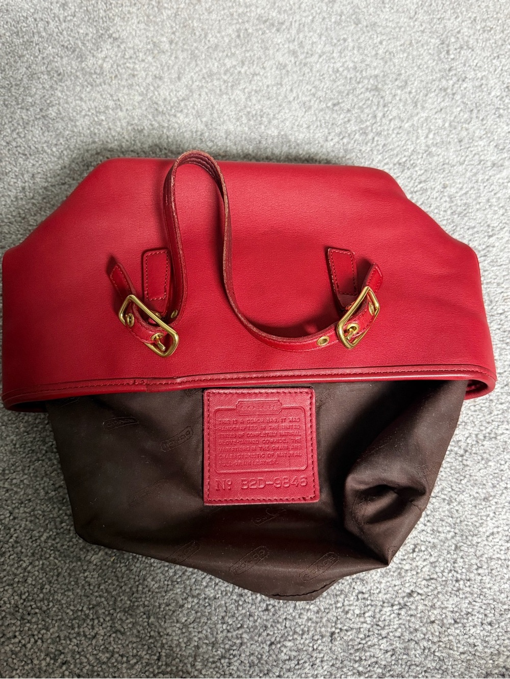 Vintage Coach Mini Market Tote Red - Picture 11 of 12